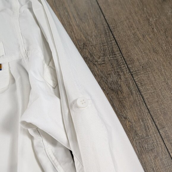 Ex Officio Top Adventure Travel Womens Medium White Button Front Long Sleeve - Picture 4 of 10